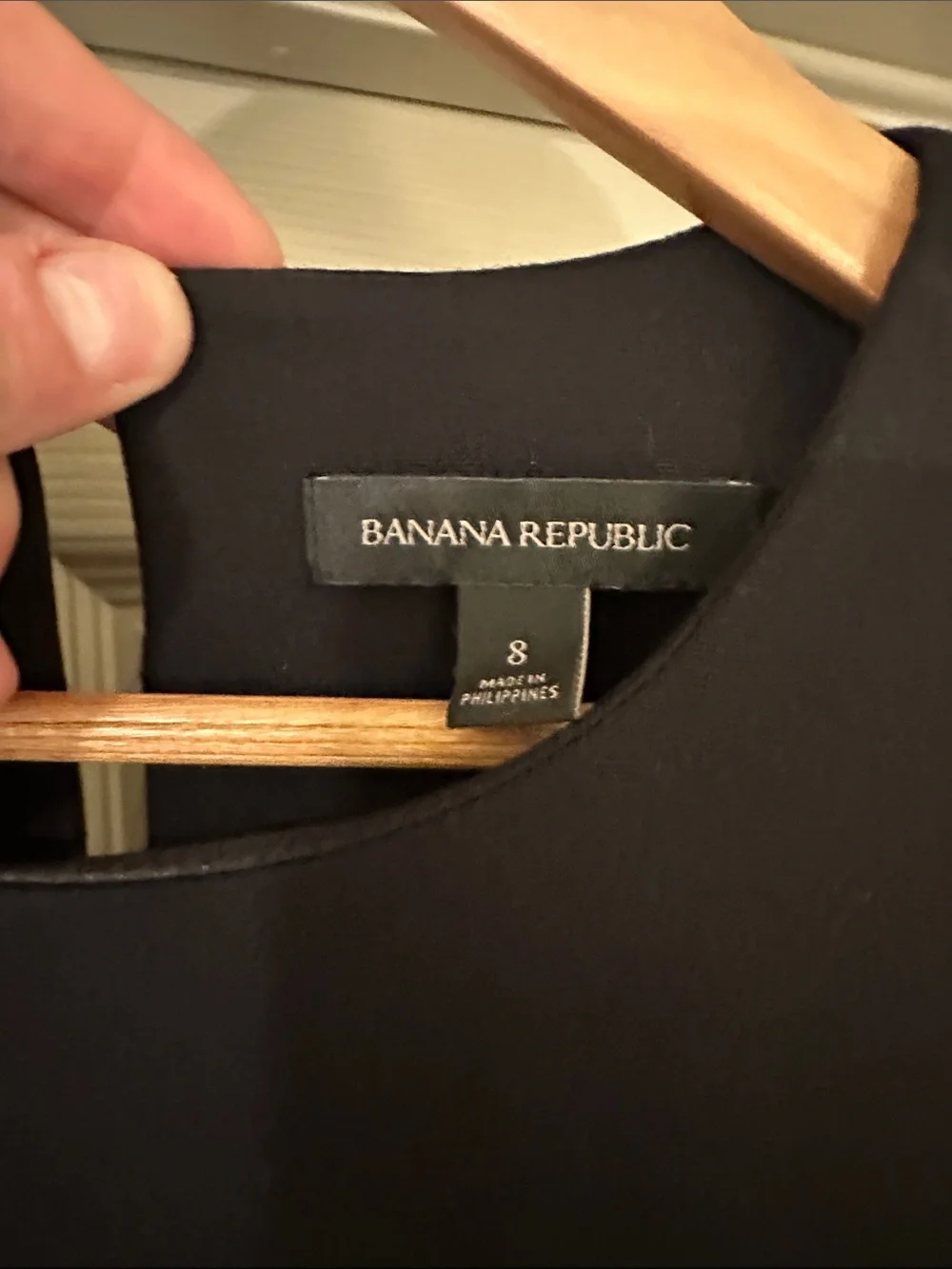 Banana Republic Black Long-Sleeve Ruffle-Hem Dress